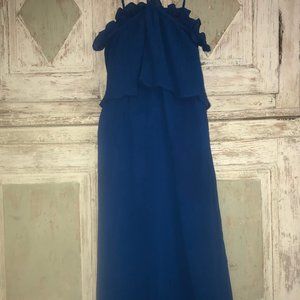 Blue off the shoulder empire maxi gown Size S